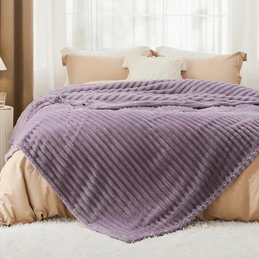 Bedsure Light Purple Fleece Blanket for Couch - GentleSoft Cozy Soft Blankets for Women, Cute Small Throws for Girls, 90x90 Inches