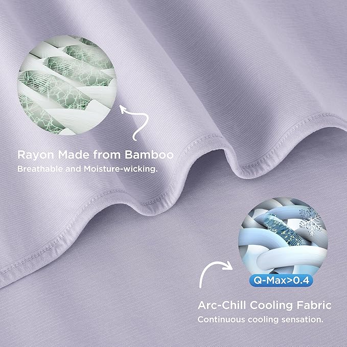 Bedsure Purple Cooling Blanket for Hot Sleepers - Summer Cold Throw Blanket for Bed, Arc-Chill Lightweight Summer Bedding, Cool Thin Ice Cold Cooled Throws with Rayon Derived from Bamboo, 50x70