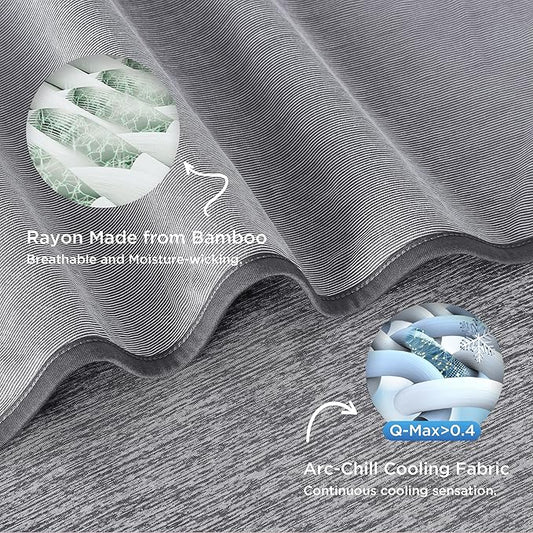 Bedsure Cooling Blanket King Size for Hot Sleepers - Summer Blanket King Size Cold Bed Cool Arc-Chill Thin Ice Cooled Grey Bedding with Rayon Derived from Bamboo Night Sweats Hot Flashes, 108x90